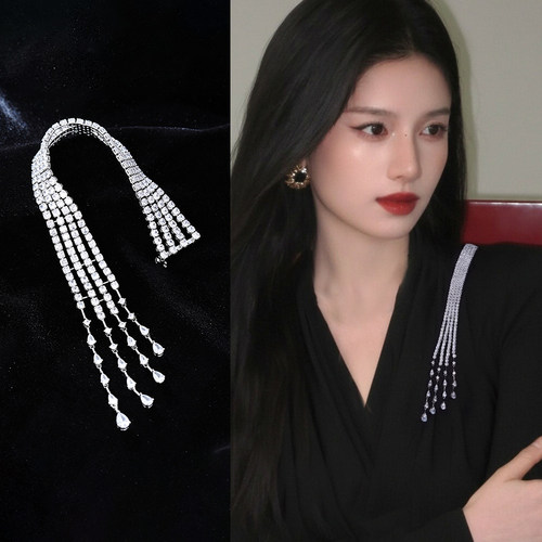 高级长款流苏胸针女款高端精致