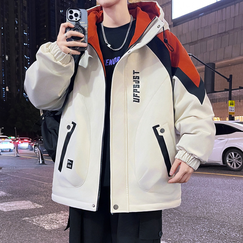 2025秋冬季新款加绒加厚棉衣外套男青少年初高中学生宽松保暖棉服