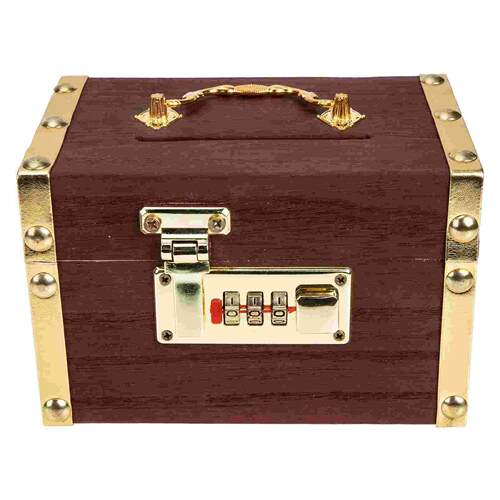 Supvox Wooden Treasure Chest Vintage Decorative Box for Coin