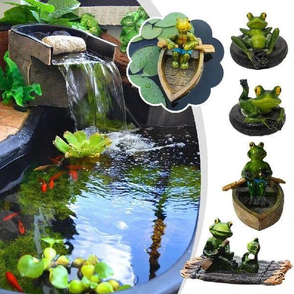 Floating Animals Resin Plant Ornaments Frogs Turtles Garden