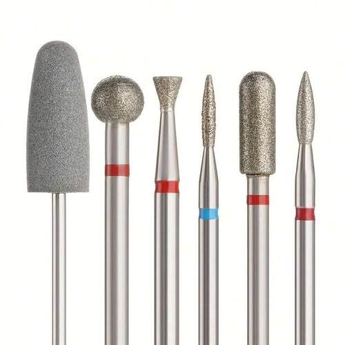 6pcs/set Diamond Sand Nail Files Drill Cuticle Polishing Bit