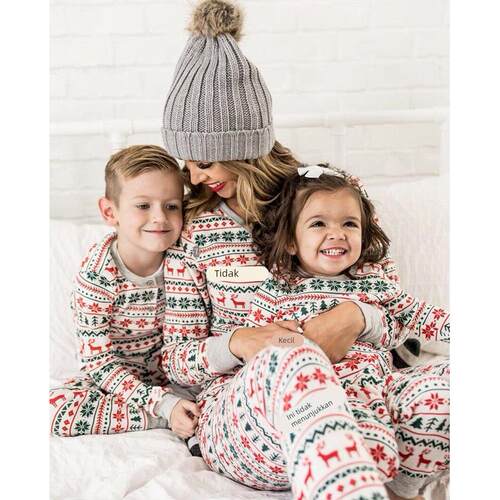 Christmas pajamas family set striped couple Xmas pyjamas