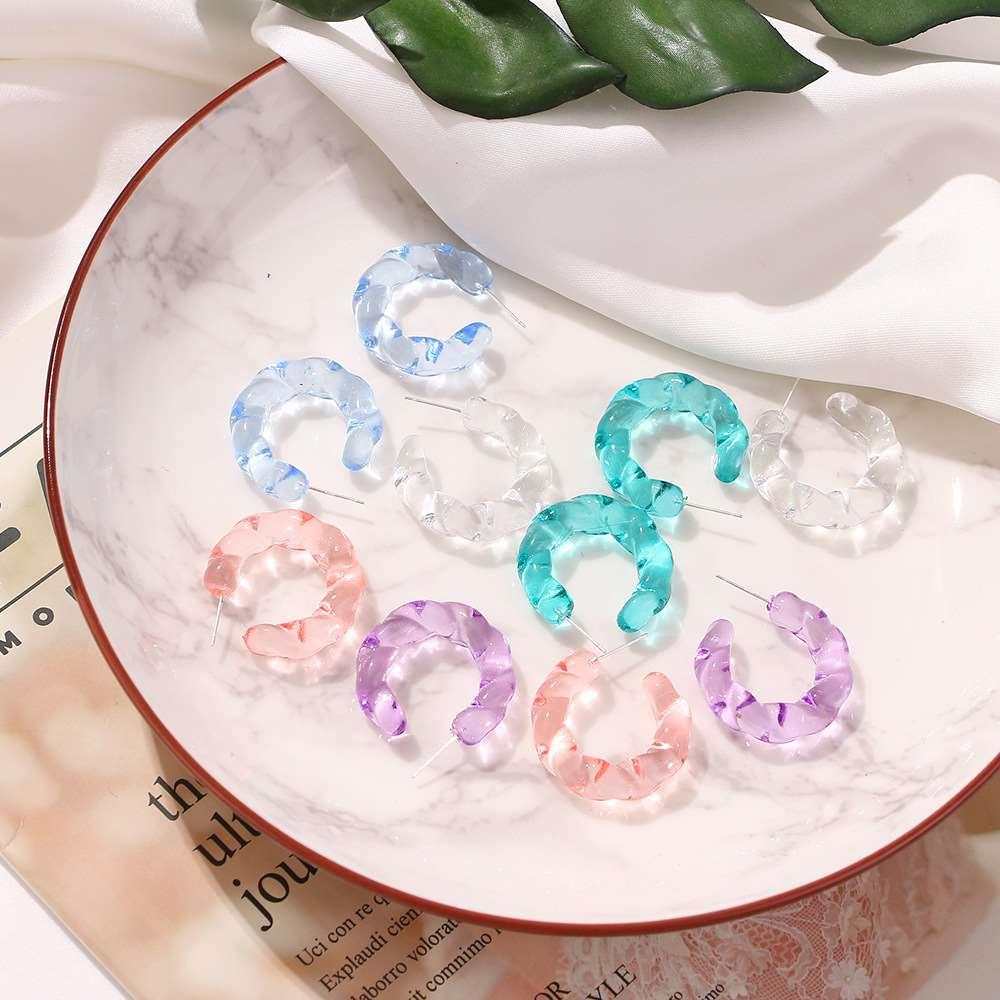 Korean jewelry industry C-shaped transparent resin water rip