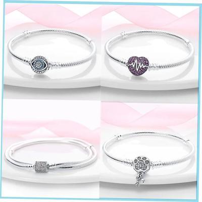 Sterling Silver Bracelet Fit Charms Butterfly Stars Moon Saf