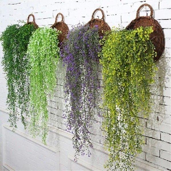 Artificial Hanging Plants Vines Fake Flower Willow Rattan