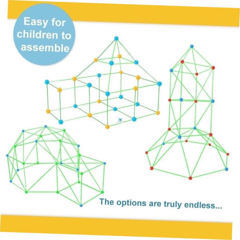 Fort Building Kit Construction Set kids Toy Tents Fortress