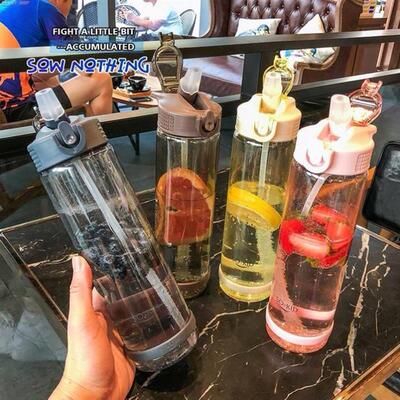 500-800ml Water Bottle With Straw Outdoor Water Bottle Healt