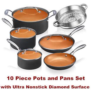 Ceramic Cookware Pots Pans Cooking Frying Saucepans Stock