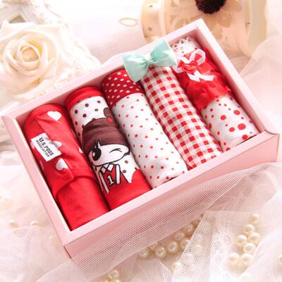 5 Pcs ladies Lace briefs Low-waisted cartoon women underwear