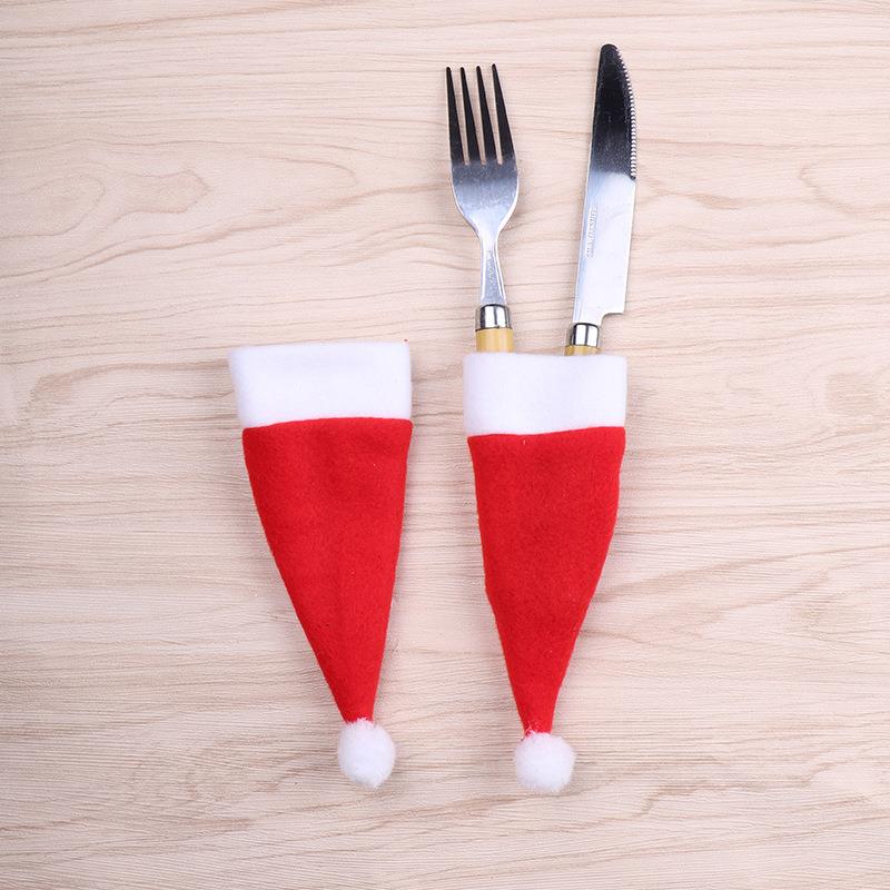 Christmas wine bottle cover small cap knife and fork cover