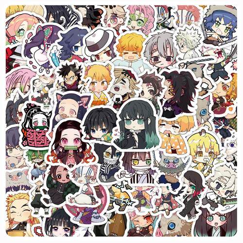 60pcs Cute Cartoon Anime Demon Slayer Anime Stickers Decorat