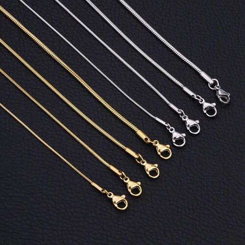 Stainless Steel Snake Chain Necklace Chains for DIY for Wome