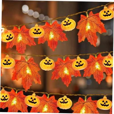 Halloween LED Light String Artificial Maple Leaves Pumpkin L