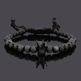 Luxury Crown Charms Man Bracelet Stainless Steel Beads