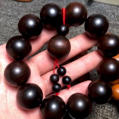 雷击木手串崖柏雷击木手串2.0把件陈化老料黑油108桃木佛念珠手链
