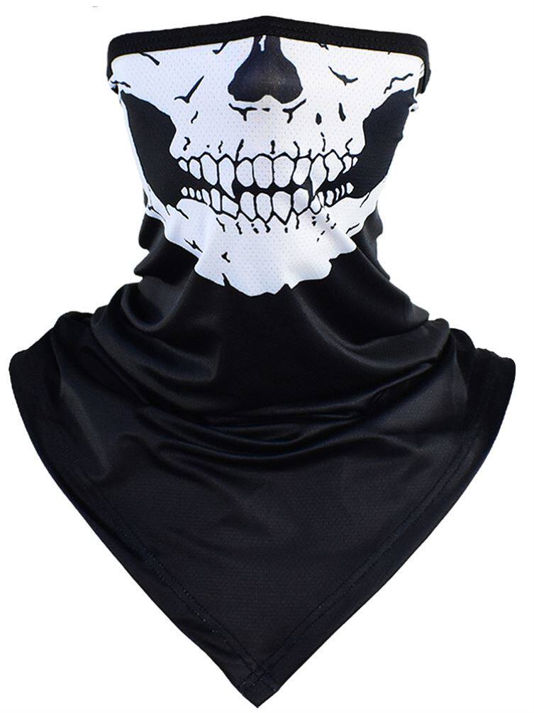 防晒面巾冰丝骷髅围脖套男女骑行面罩钓鱼战术三角魔术户外头巾