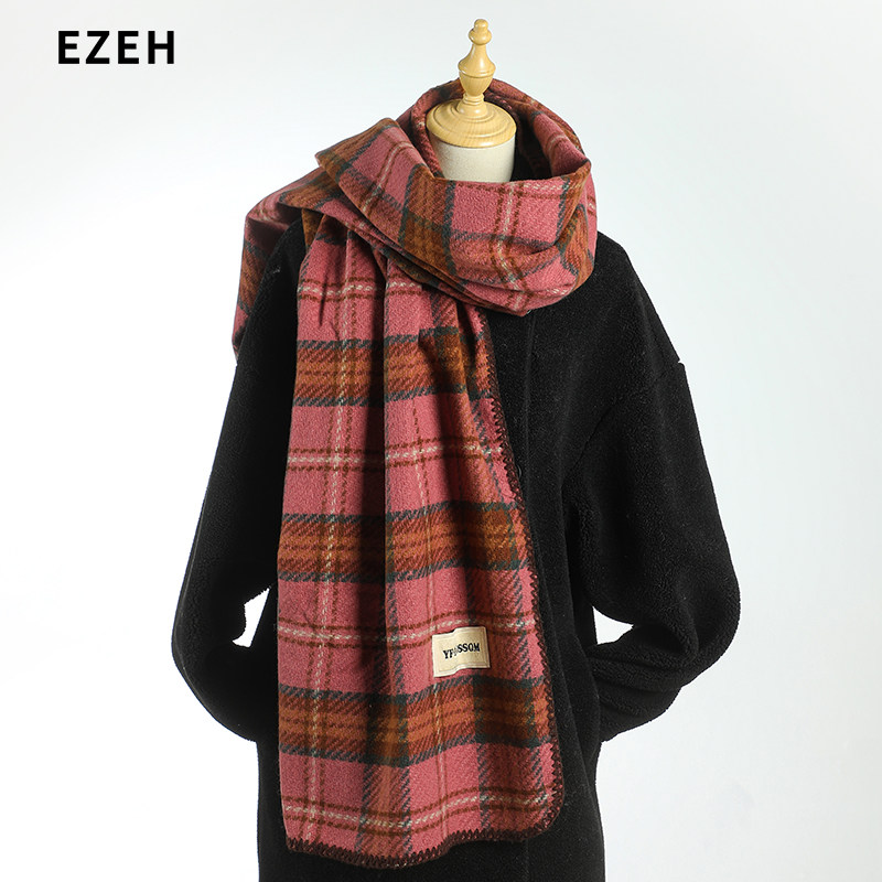 ezeh格子围巾女冬季百搭韩版围巾/丝巾/披肩