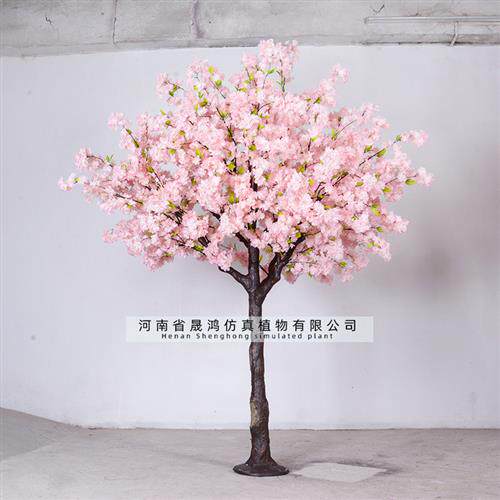 仿真樱花树定制大树假树玻璃钢桃花树玫瑰花树实木定做三角梅树