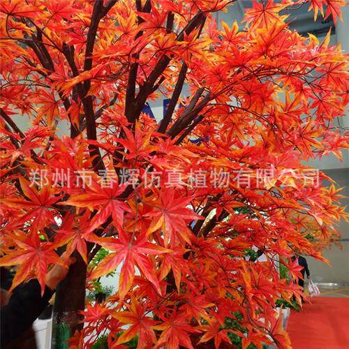 厂家直供仿真枫树枝仿真玻璃钢红枫树商场酒店楼盘装饰树可定制