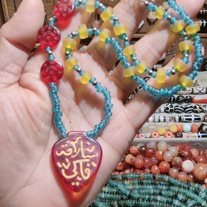 捷克老琉璃不等式锁骨链