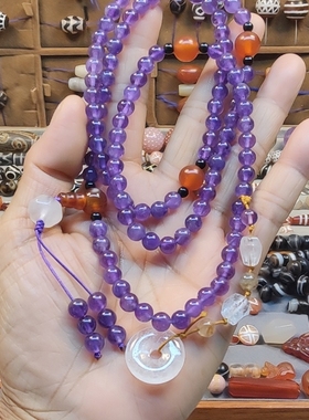 紫水晶多圈链.三通挂坠.6.6-13.8m塔链.复古风格供货新款手串项链