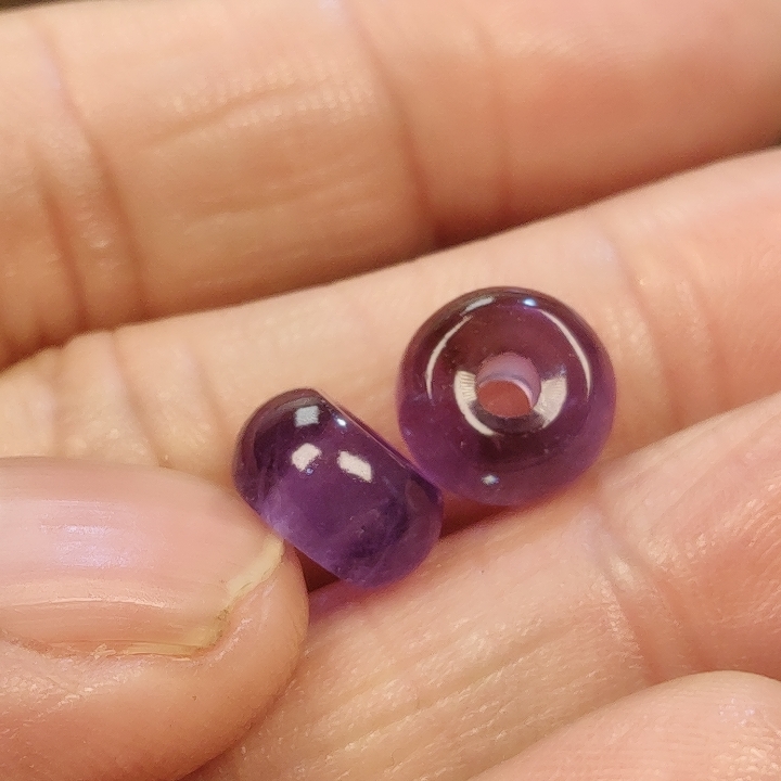 老紫水晶一对满百包邮9.7x5.6m