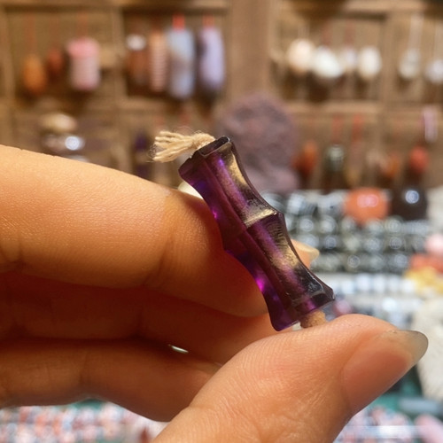 老紫水晶竹节10x30m.满百包邮