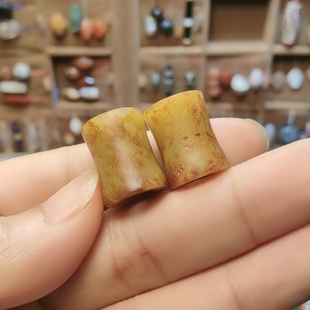 良渚玉腰珠一对14x18m,满百包邮