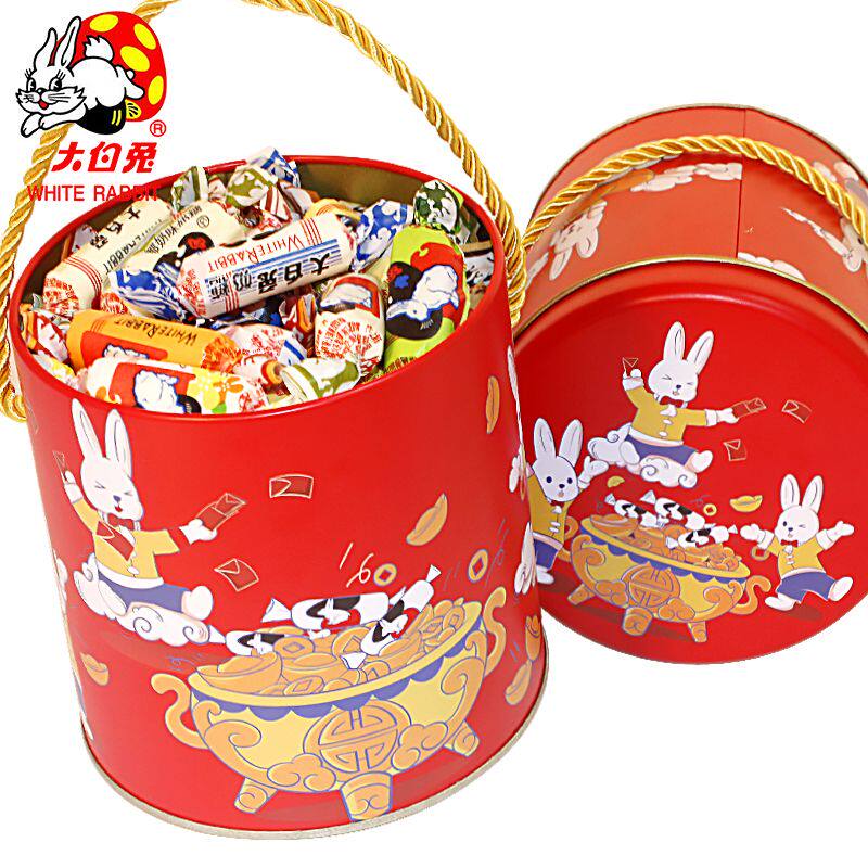 上海特产冠生园大白兔奶糖圆桶300g*2桶盒糖果妇女节礼物伴手