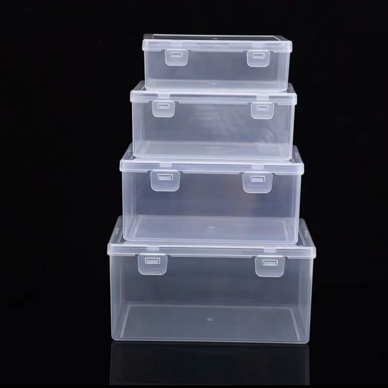 2025新款透明带盖PP收纳盒首饰珠宝茶具展示样品盒长方形礼品盒