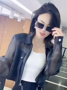 品牌专柜撤柜折扣大促女装潮流白色衬衫女夏季防晒衣百搭短款上衣