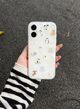 jellcat小动物适用OPPOReno1514手机壳K12K13Turbo白底FindX9Pro/X8S+x7Ultra少女A6iA5活力版A53A58A96A97