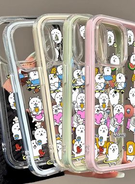 搞怪可爱自嘲熊适用vivoy300iy78+y73sy37y36my30Y17s手机壳x200S透明可放卡片少女学生S30ProminiS19S18S17t