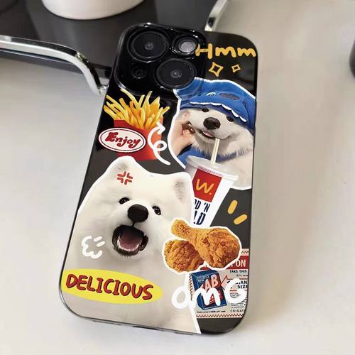 可乐炸鸡狗狗适用真我GTNeo3/Neo2T手机壳realme1012Pro+黑色V5V11V13V20V23V25V30t少女学生Q2Q3iQ5狂欢版