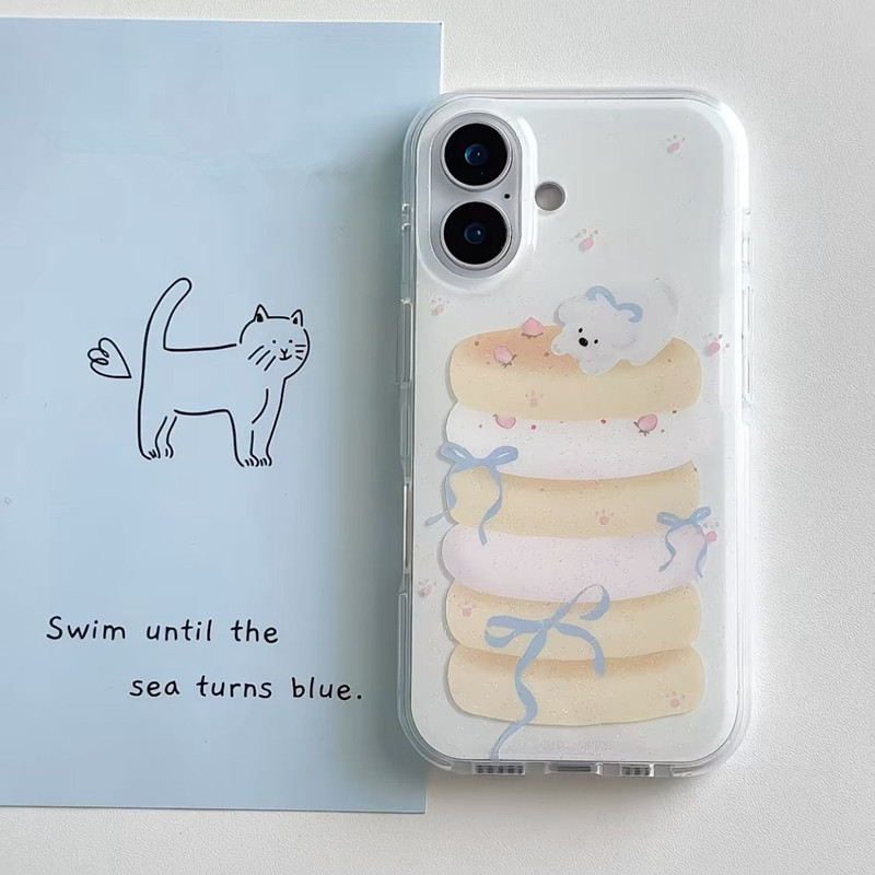 千层蛋糕小狗适用OPPOReno1514手机壳K12K13Turbo白底FindX9Pro/X8S+x7Ultra少女A6iA5活力版A53A72A58A96A97