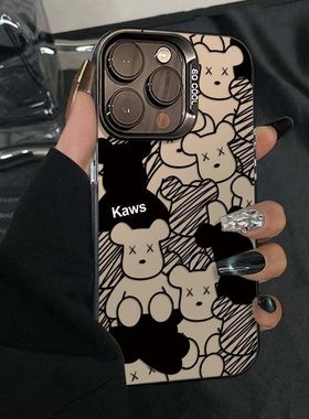 卡通暴力熊适用真我GTNeo7Turbo手机壳GTNeo5/Neo6SE彩银磨砂Realme151413Pro+高级感学生V13V25V50V60SV70