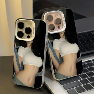 简约牛仔女孩适用vivoS50Promini手机壳S30s20s19s18s17s16s15彩银磨砂X300X200SX100Ultra学生X90X80X70X60t