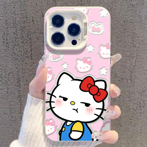 生气Kitty猫适用GT8真我Neo7Turbo手机壳GTNeo5/Neo6SE彩银磨砂Realme1514Pro+V70sV60V50V25少女生Q5狂欢版
