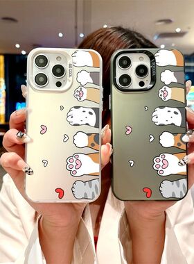 爱心可爱猫爪适用vivoS50ProminiS30s20s19s18s17手机壳彩银磨砂X300X200S学生Y500y300Ty200iy100iy78+y36m