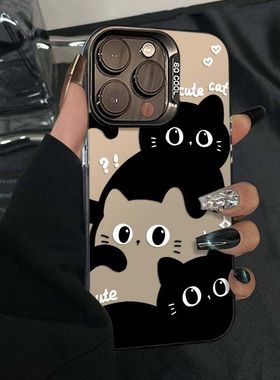 三只叠叠猫咪适用vivoS50ProminiS30s20s19s18s17手机壳彩银磨砂X300X200S学生Y500y300Ty200iy100iy78+y36m