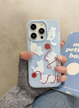 韩风可爱玩毛球猫咪适用vivoy300y100iy78y76sy36mY17s手机壳T1x双层二合一x200SX100女s30Prominis19s18s17