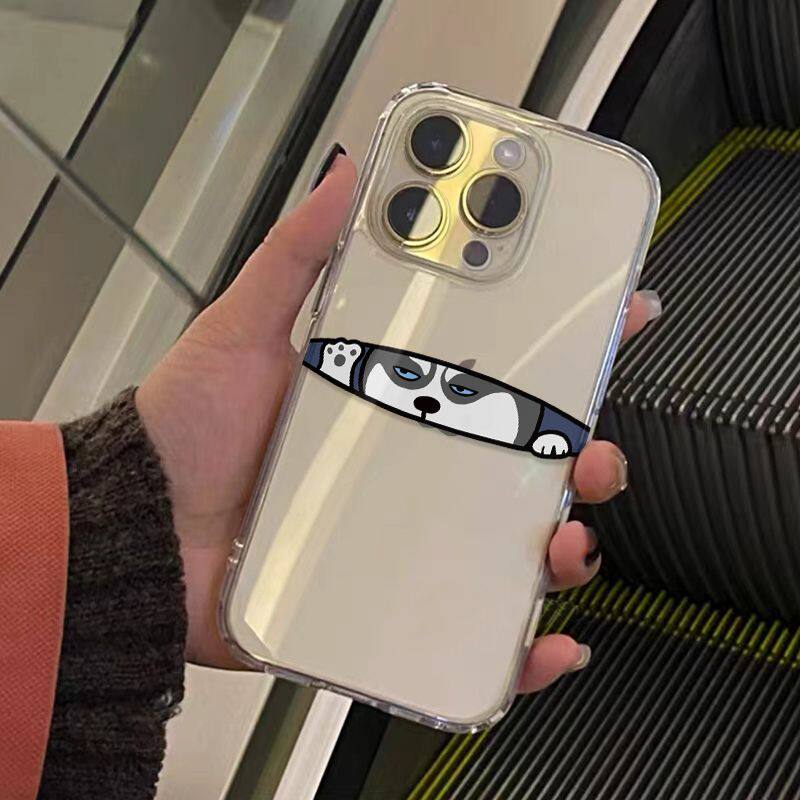 可爱偷看小狗适用真我GTNeo3/Neo2T手机壳GT7Pro透明realme1213Pro+V11V13V20V25V30tV50sV60学生Q3iQ5狂欢版