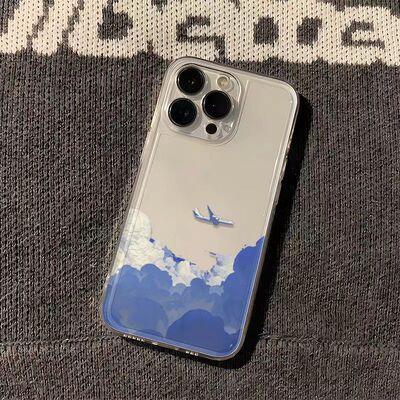 ins飞机天空适用OPPOReno1514手机壳K15Pro+透明K13Turbo软FindX9Pro/X8S+A6学生A1A2A3A5活力版a58a93a96a97
