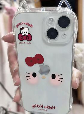 卡通大脸Kitty猫适用vivoY500手机壳Y300Pro小蛮腰猫耳朵y300Ty200i软y100y78+学生y78m小红书同款y77Ey76s