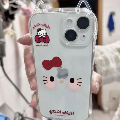 卡通大脸Kitty猫适用荣耀畅玩60/70Plus手机壳小蛮腰猫耳朵4003002001009080学生荣耀x70ix60x50i+小红书同款