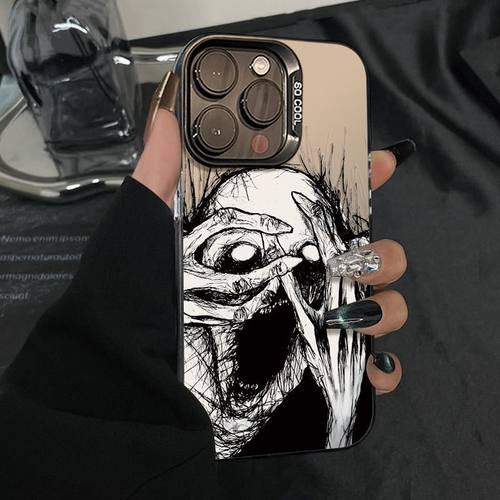 搞怪惊悚骷髅适用一加ACE6T/5至尊版手机壳ACE5竞速版彩银磨砂一加15/13T/12/11学生OnePlusACE3V/2Pro保护套