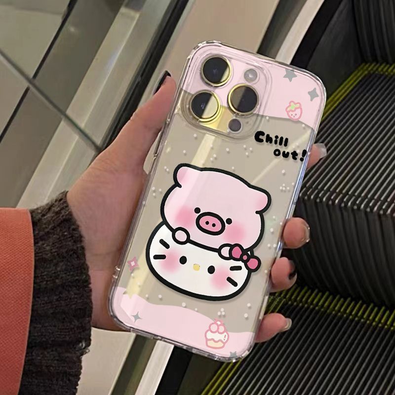 粉色小猪凯蒂猫适用iQOOZ10Turbo+Z9手机壳透明iQOONeo11109SPro+87竞速版65se爱酷iQOO15131211S学生U1U3U5x