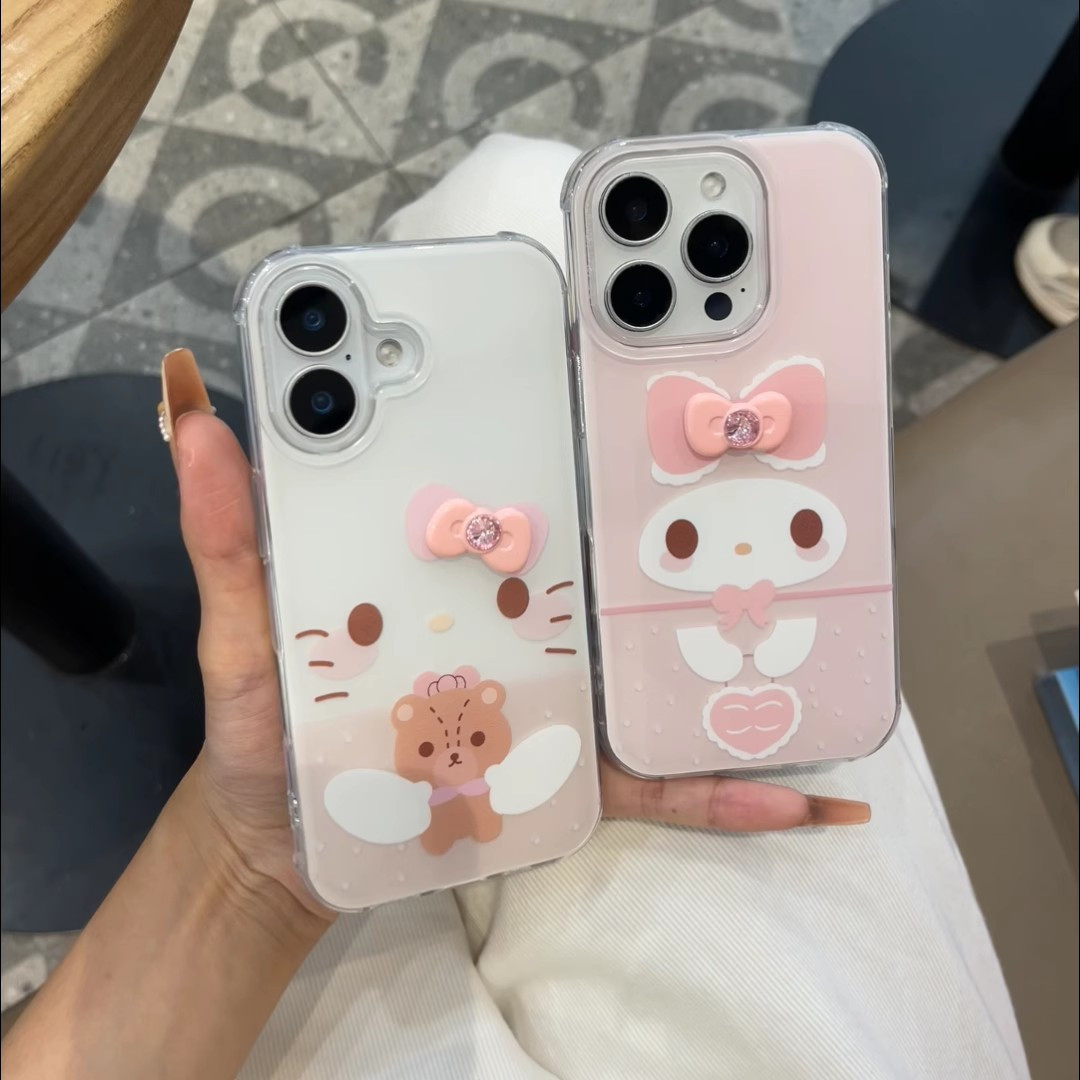 美乐蒂立体蝴蝶结适用iQOOZ9Turbo+Z8x手机壳iQOONeo9SPro+87竞速版65SE白底爱酷iQOO131211s学生iQOOU3xU5e