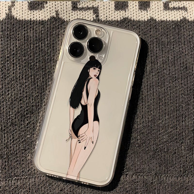 黑色泳衣少女适用iQOOZ10Turbo+Z9Z8手机壳透明iQOONeo11109SPro+87竞速版65se爱酷iQOO15131211S学生U1U3U5x