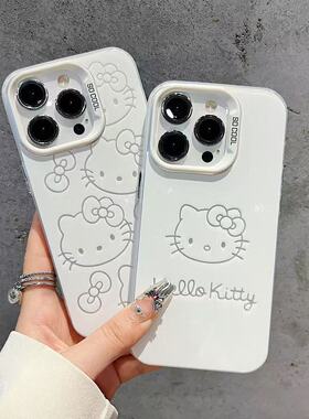 镂空线条Kitty适用适用华为智选HiNova9SE手机壳hinova12SE10彩银磨砂Hi畅享80S学生Hi畅享60学生Hi畅享70Pro